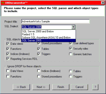 DBDocumentor - Document and report on SQL database structure